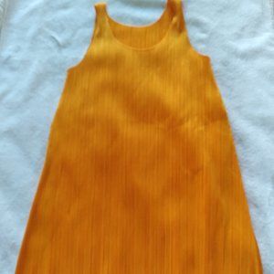 PLEATS PLEASE Sleeveless Gold Tunic Dress